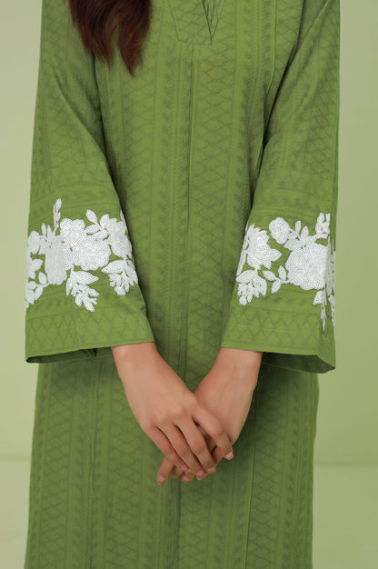 Stitched 2 Piece Embroidered Self-Jacquard Suit