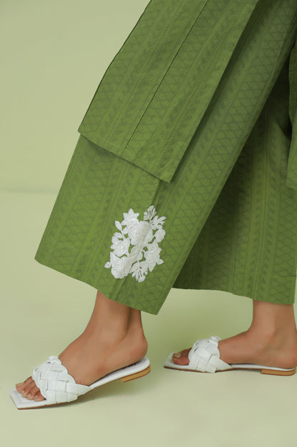 Stitched 2 Piece Embroidered Self-Jacquard Suit