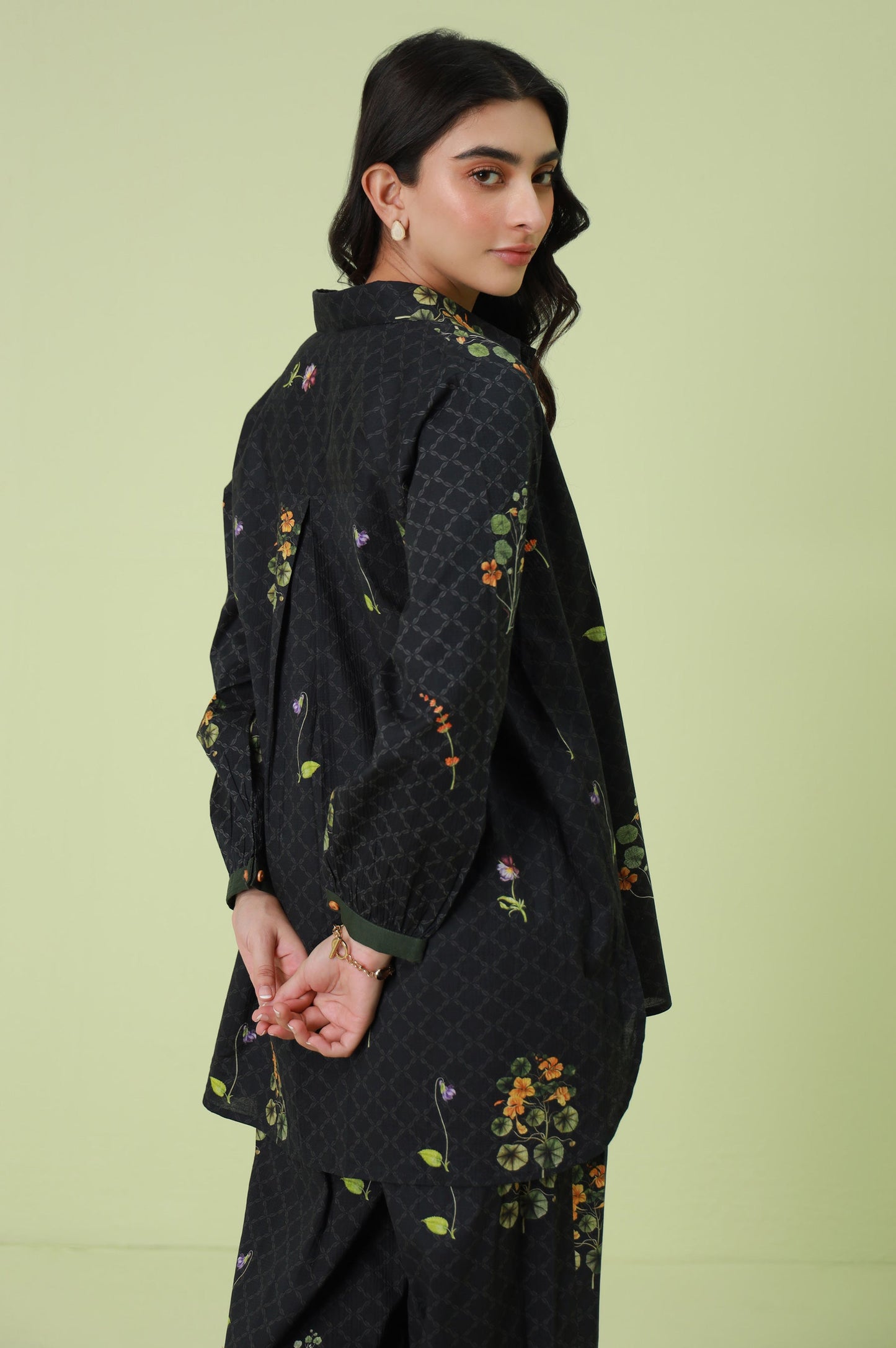 Stitched 2 Piece Digital Printed Ripple Crinkle Co-Ord Set