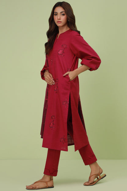 Stitched 3 Piece Embroidered Thai Khaddar Suit