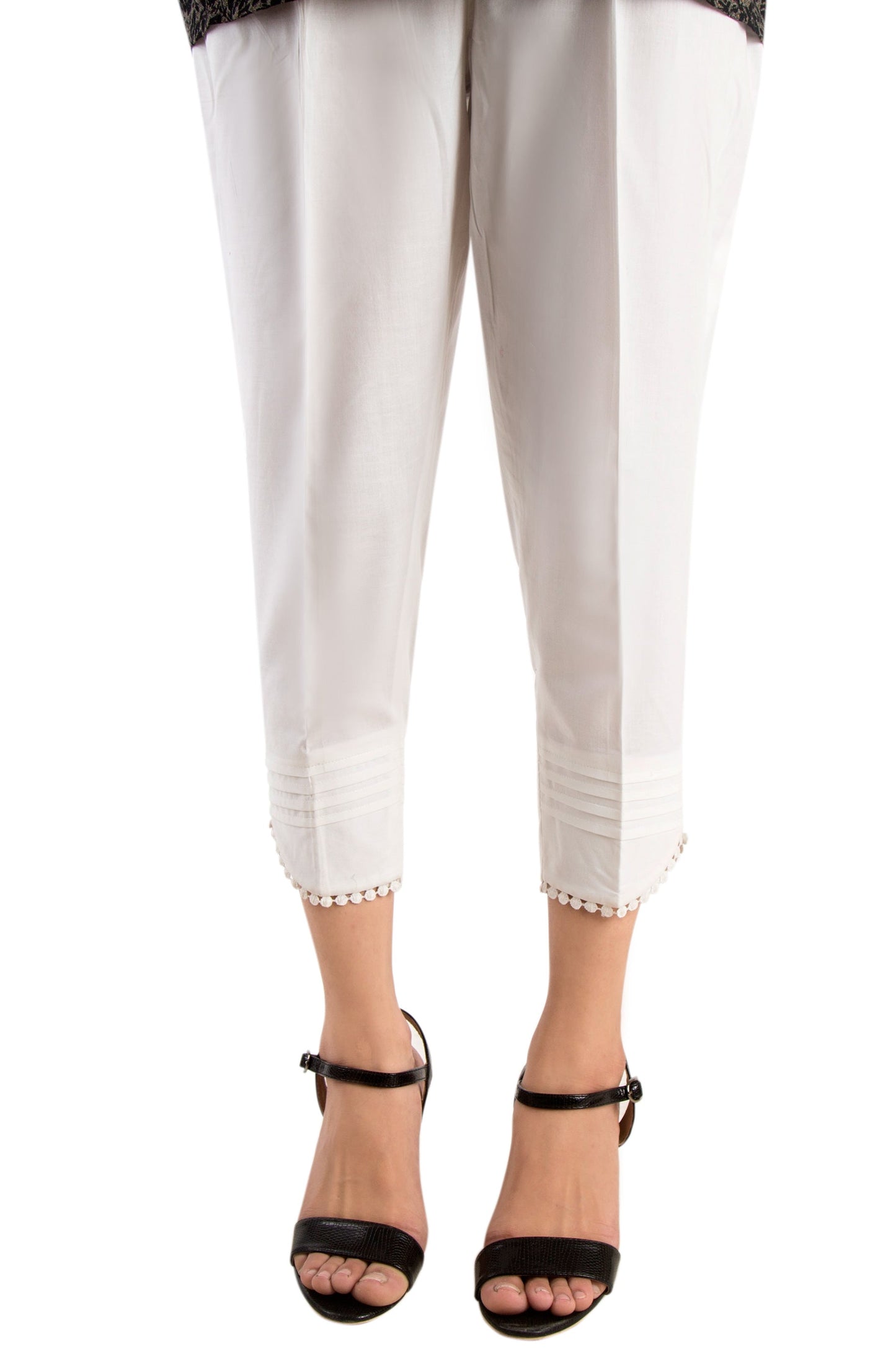 Embellished Capri Pants - White