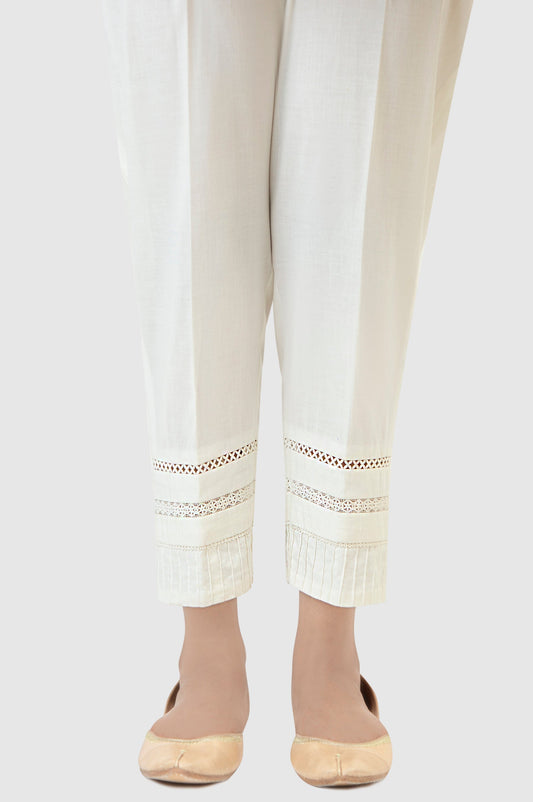 Embellished Cambric Capri Pants - Off-White