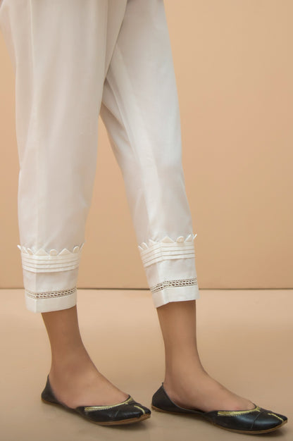 Embellished Capri Pants  - White