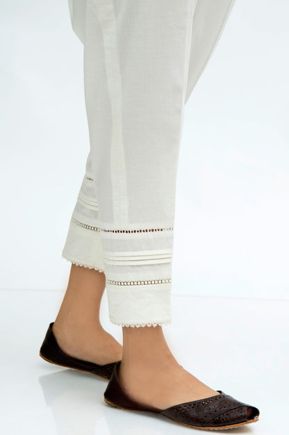 Embellished Cambric Capri Pants  - Off-White