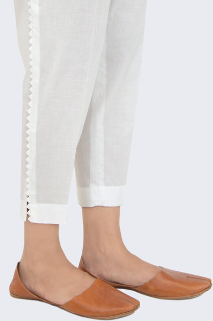 Embellished Cambric Capri Pants - White