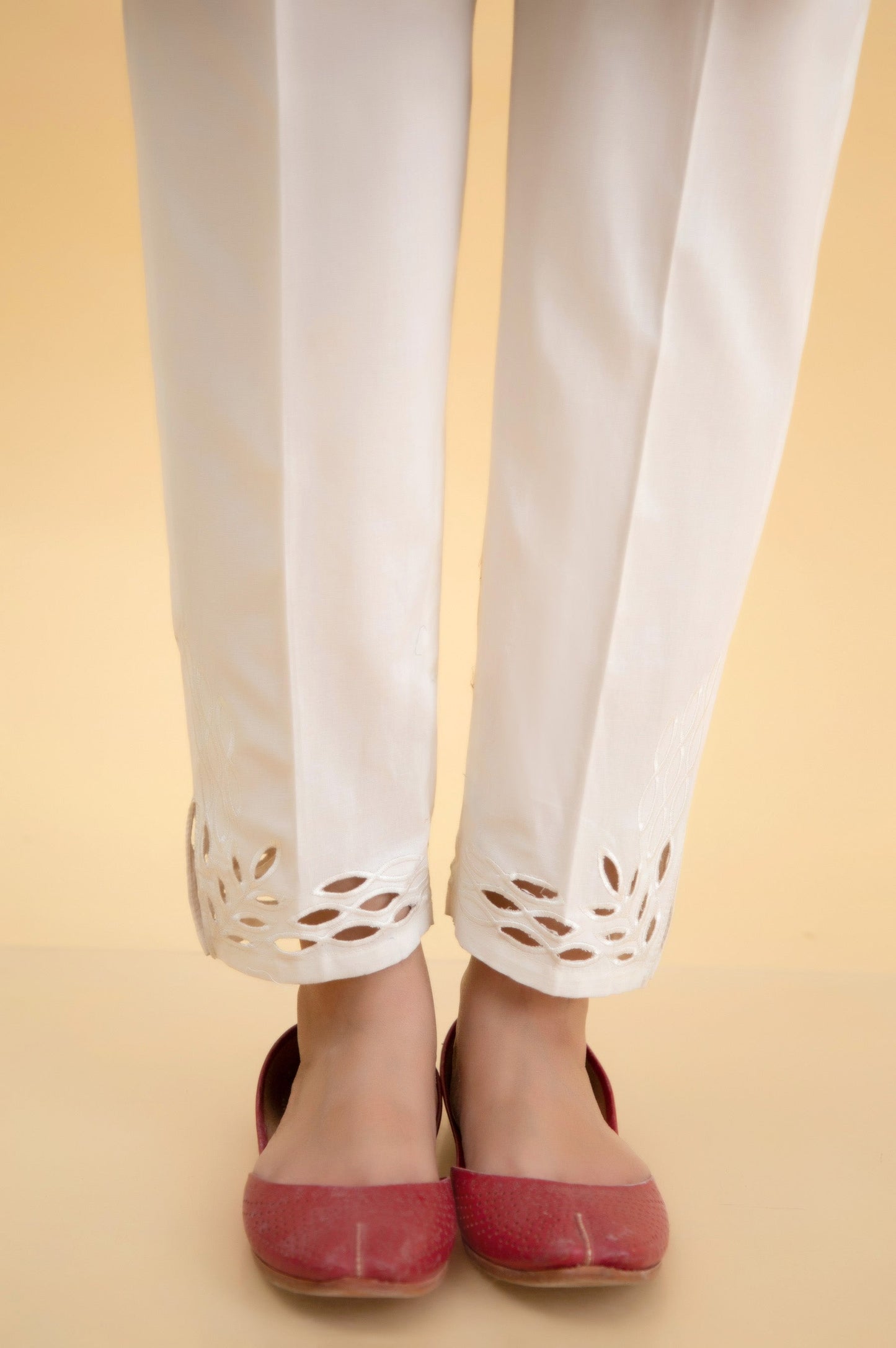 Embroidered Cambric Capri Pants