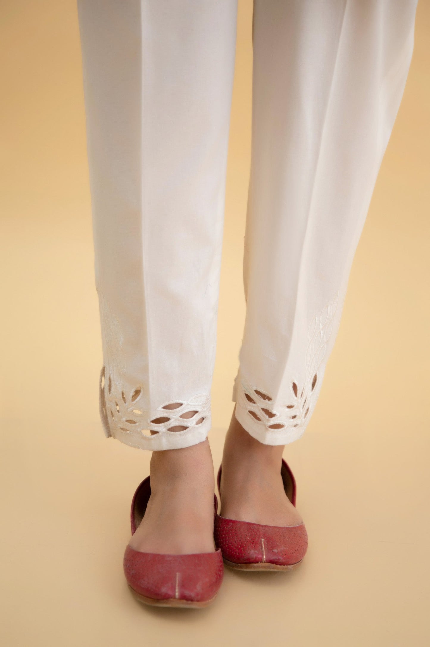 Embroidered Cambric Capri Pants