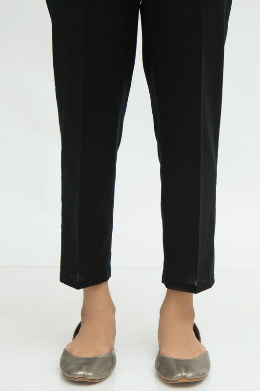 Basic Plain Khaddar Cigarette Pant - Black