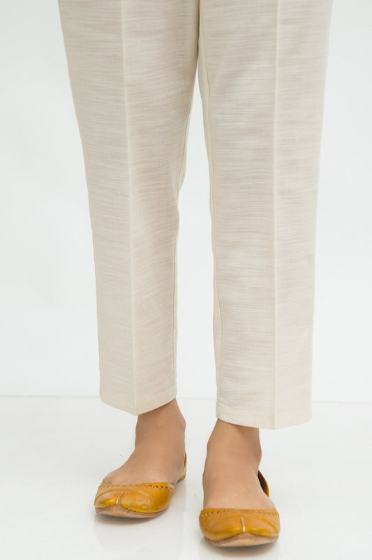Basic Khaddar Cigarette Pants - Off White