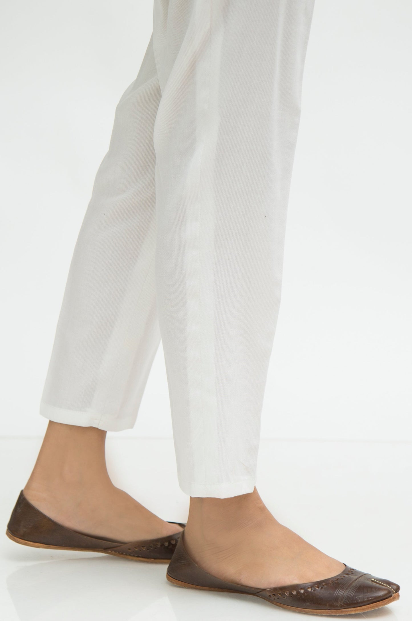 Basic Plain Cigarette Pant - White