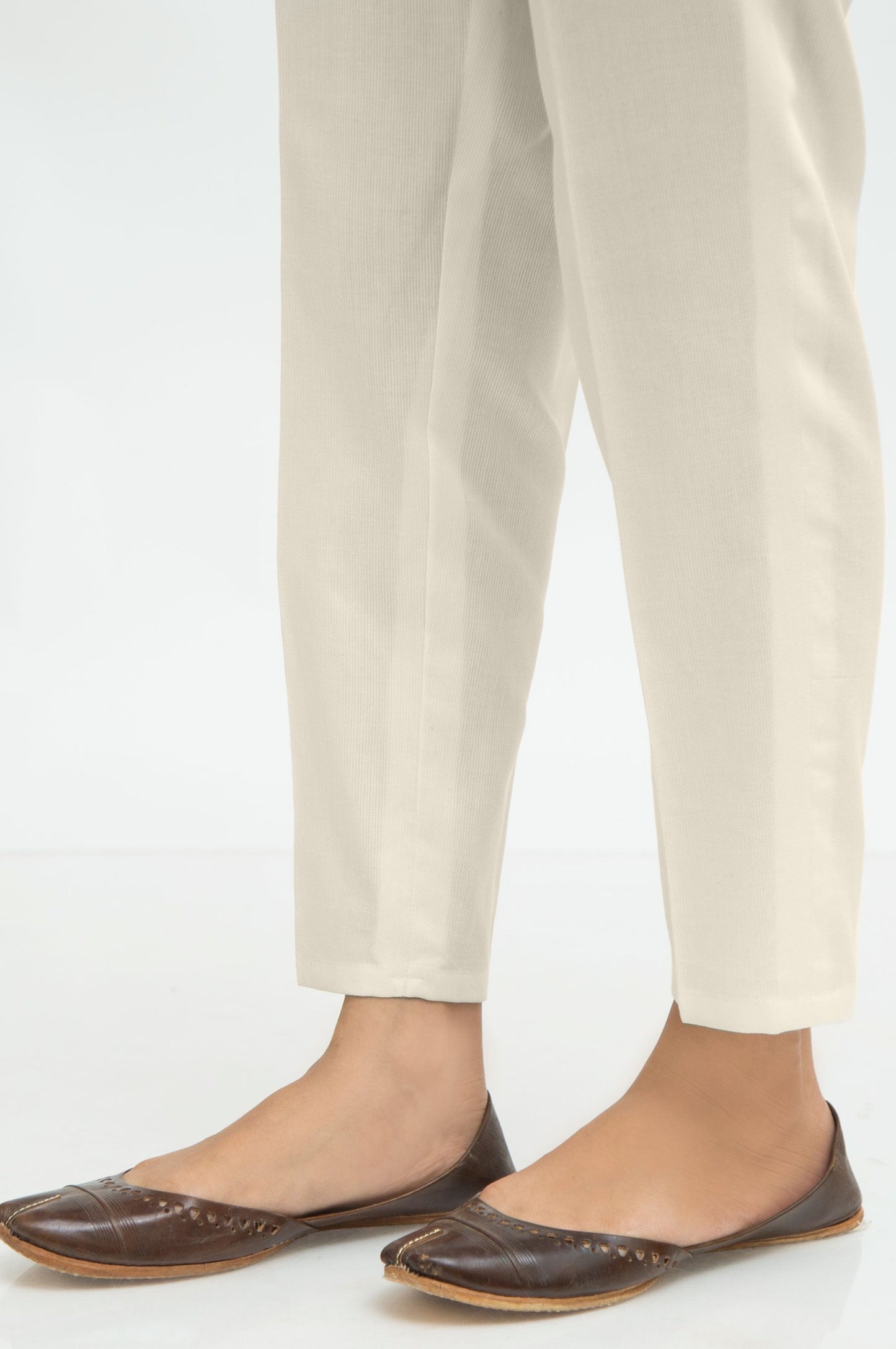 Basic Cottle Cigarette Pants - Off White