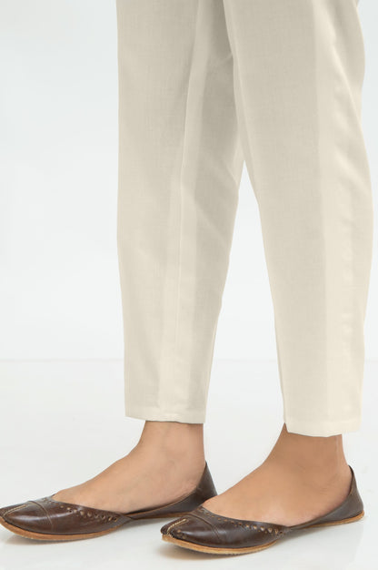 Basic Cottle Cigarette Pants Relax Fit- Off White