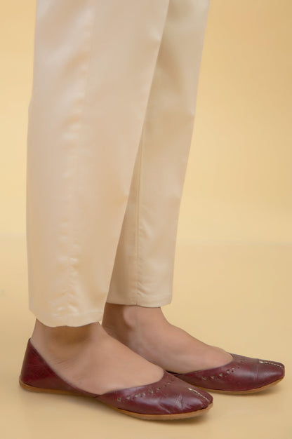 Basic Cottel Cigarette Pants - Beige