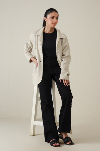 Two-Button Coat - Beige