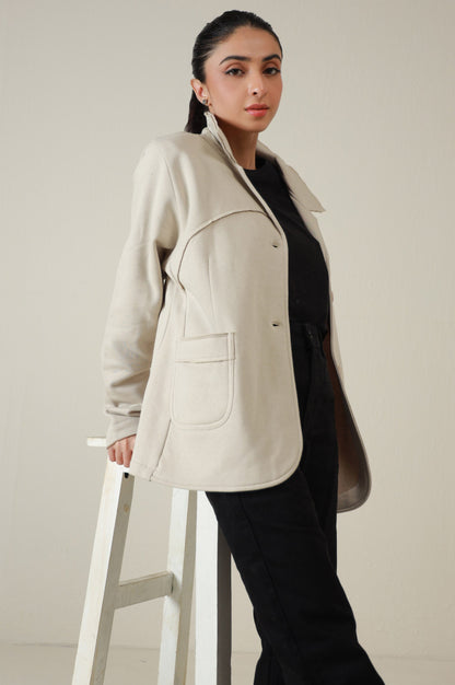 Two-Button Coat - Beige