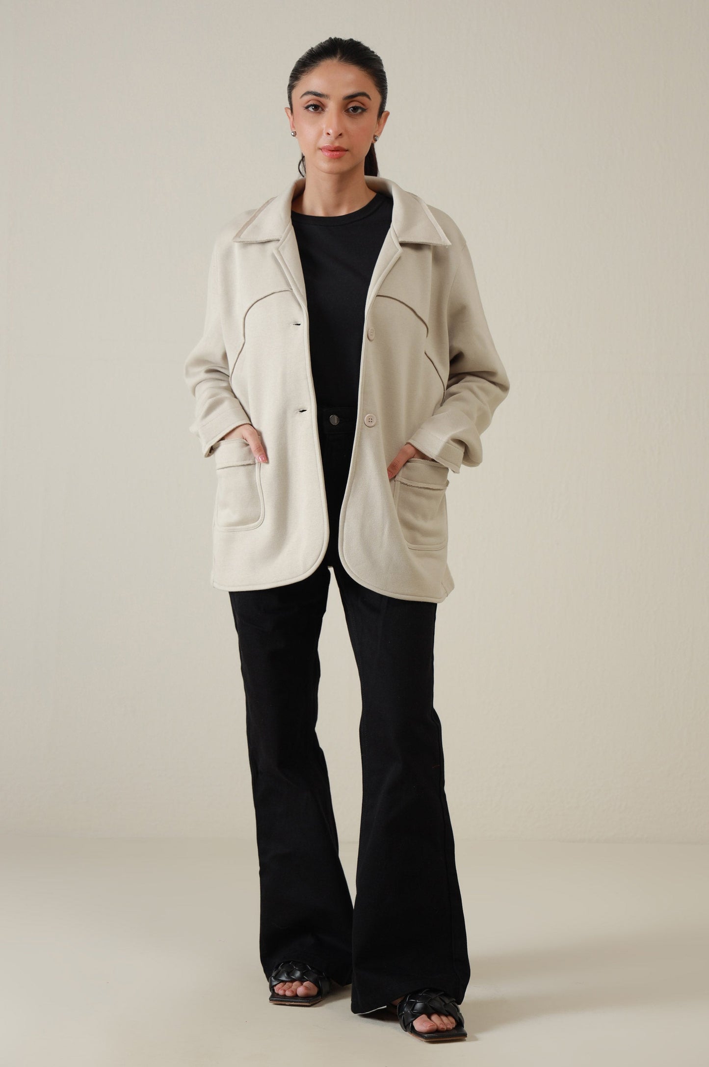 Two-Button Coat - Beige