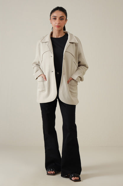 Two-Button Coat - Beige