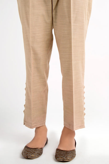 Embellished Khaddar Pants - Beige