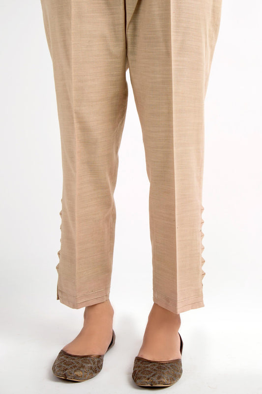 Embellished Khaddar Pants - Beige