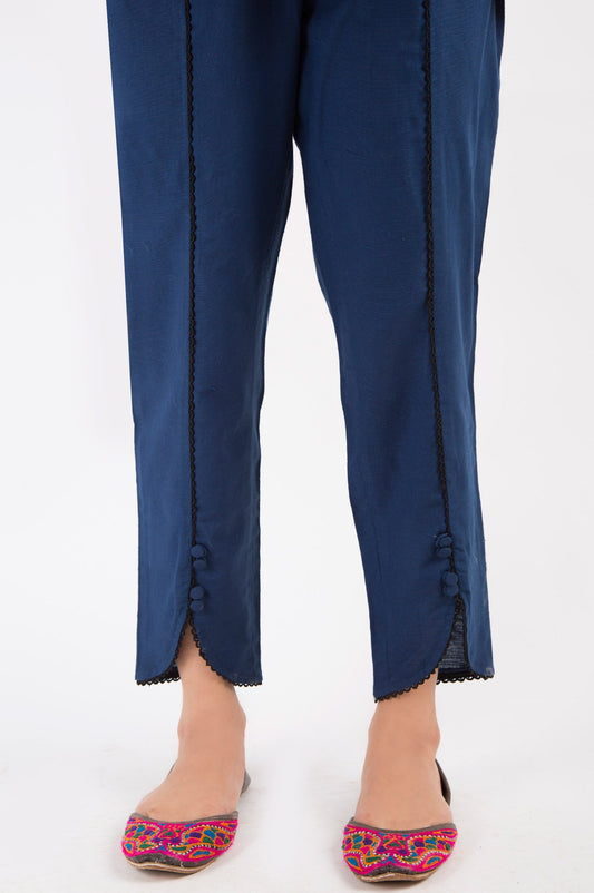 Embellished Khaddar Pants - Navy