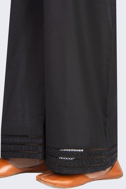Embroidered Cambric Culottes - Black Coal