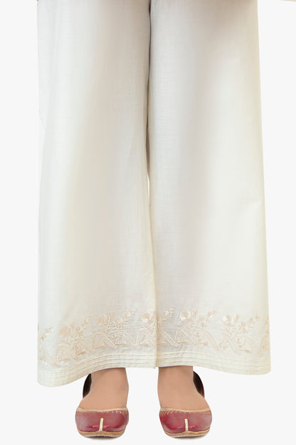 Embroidered Cambric Culottes - Off White