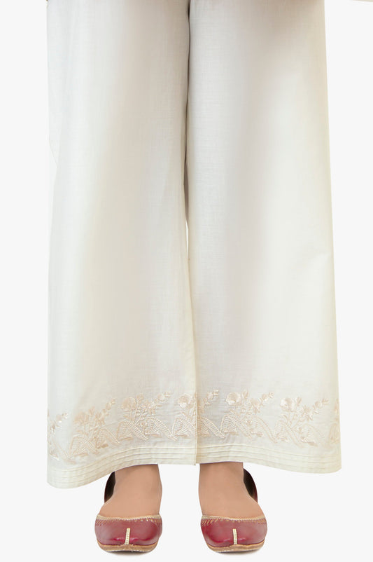 Embroidered Cambric Culottes - Off White