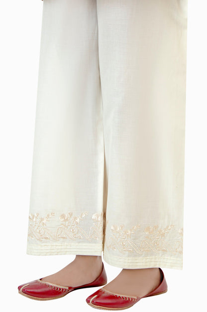 Embroidered Cambric Culottes - Off White
