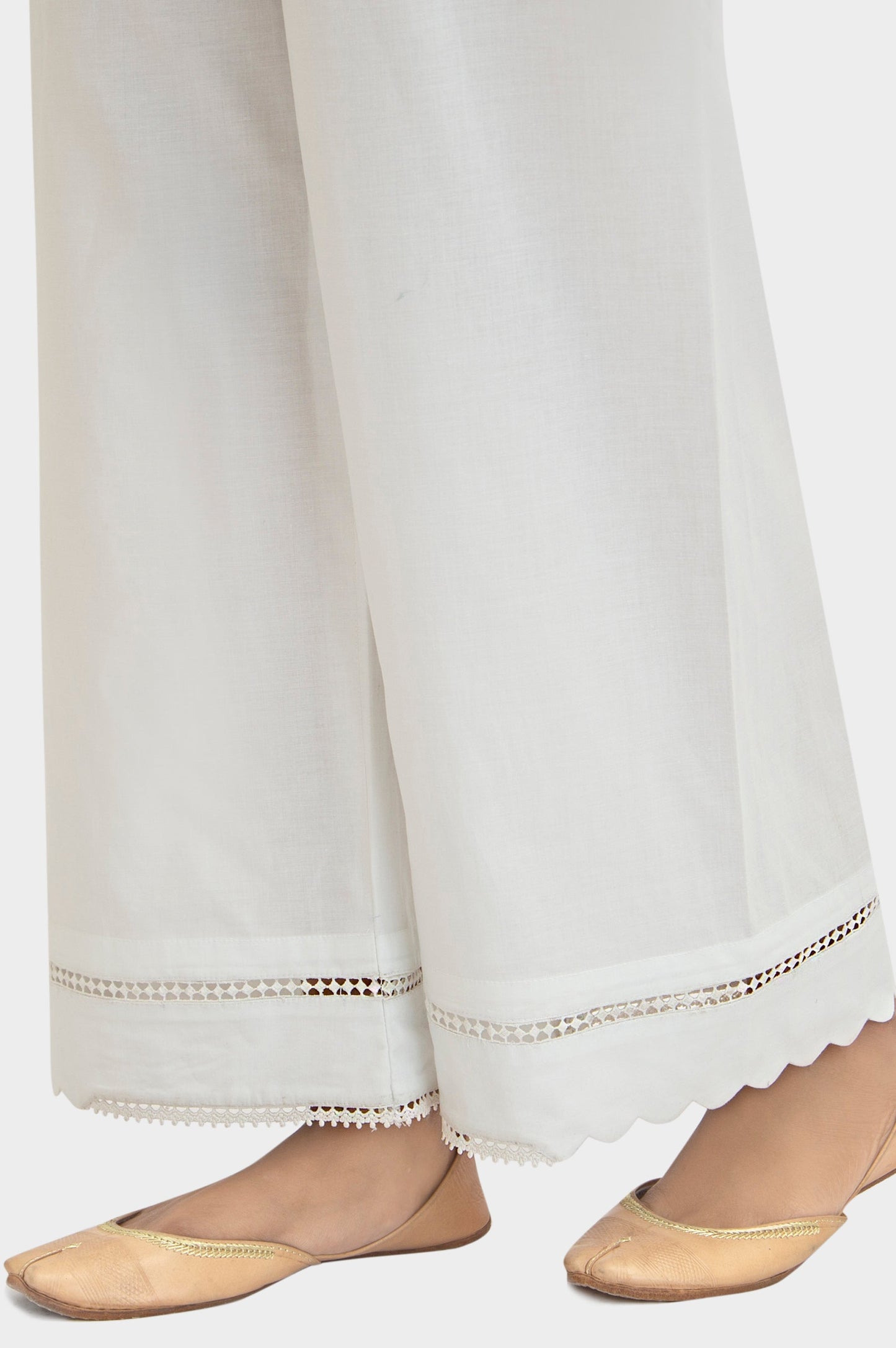 Embellished Cambric Culottes - White