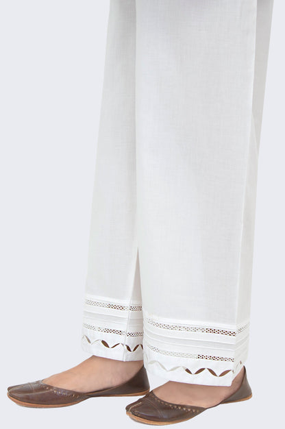 Embrellished Cambric Culottes Pants - White