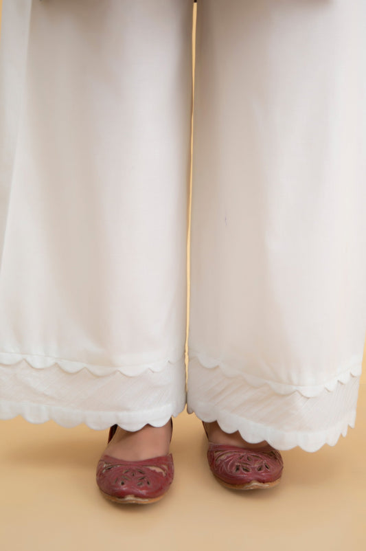 Embroidered Cambric Culottes Pants