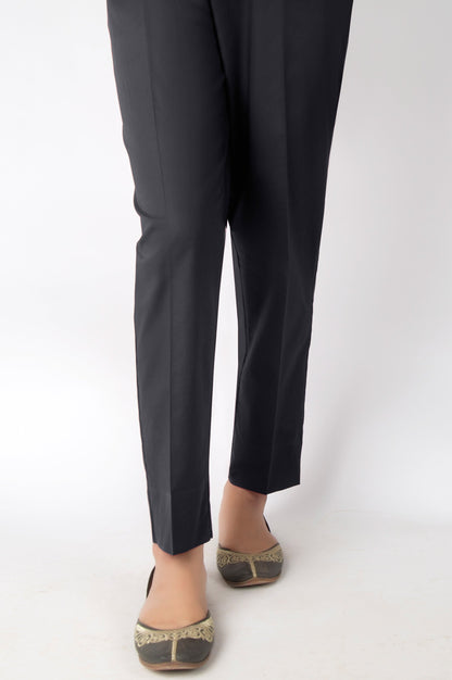 Basic Cambric Cigarette Pants - Black