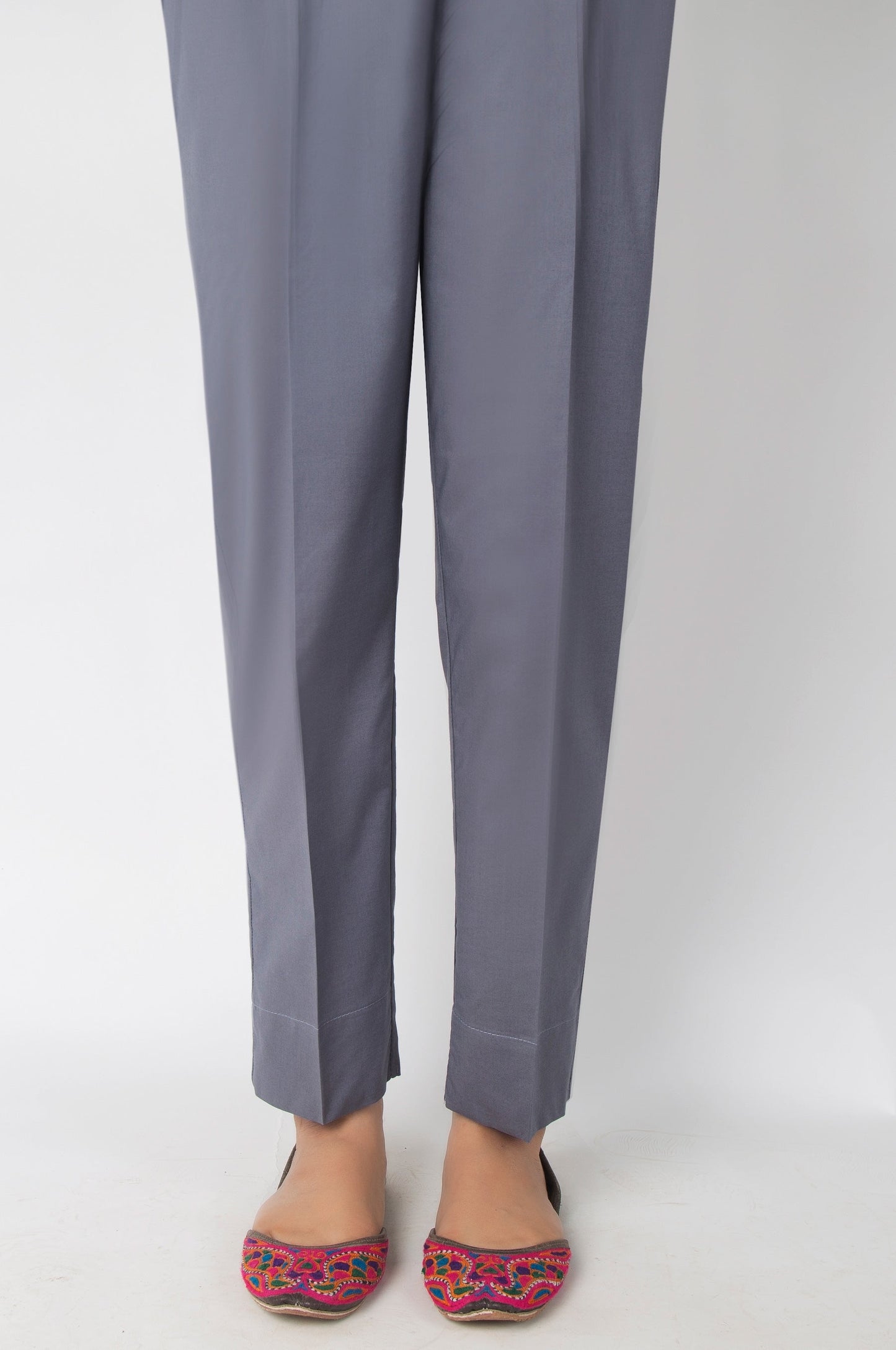Basic Color Cambric Pants - Slate Grey