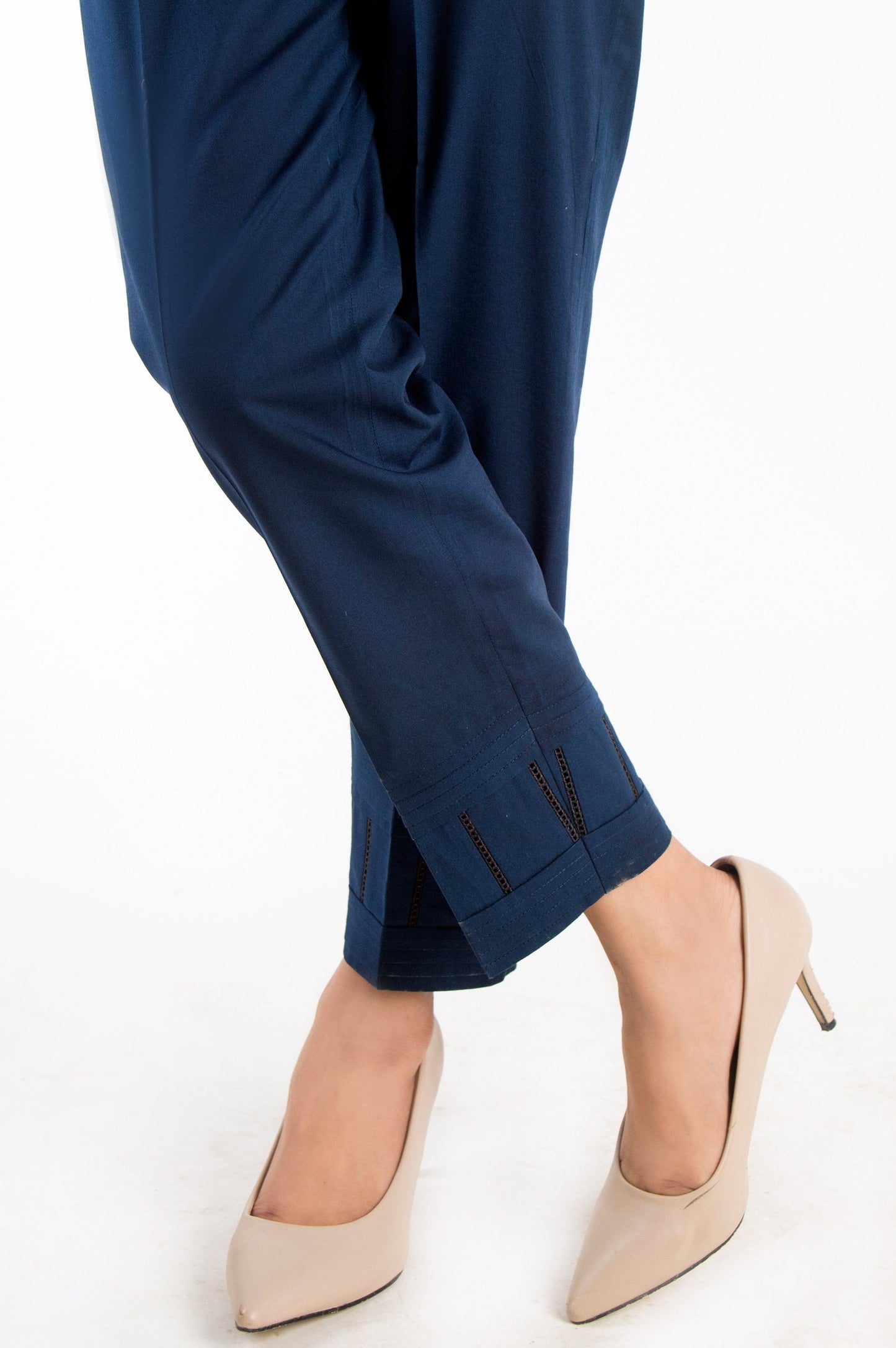 Cambric Cigarette Pants  - Navy