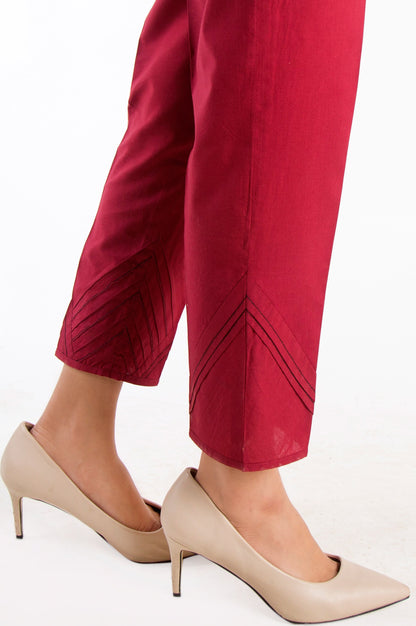 Cambric Cigarette Pants  - Maroon