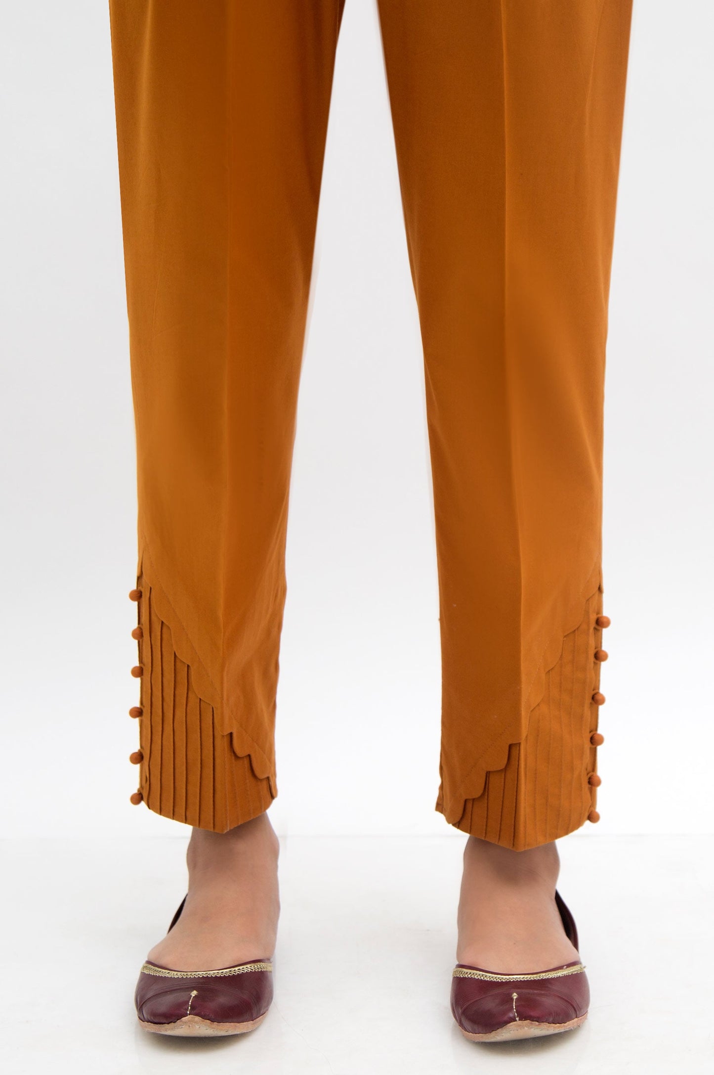 Embellished cigarette Pants  - Mustard