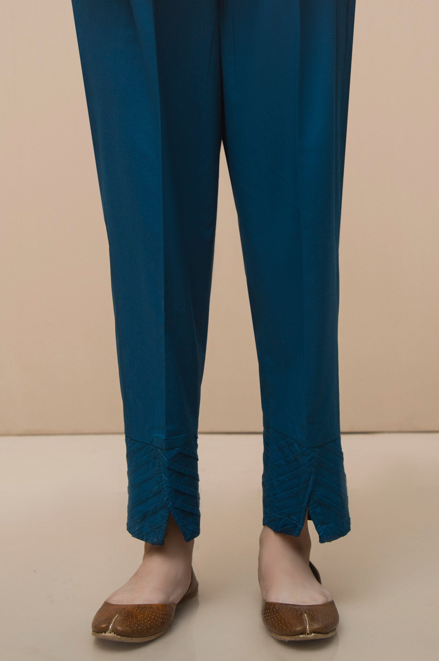 Embellished Cambric Cigarette Pants  - Teal