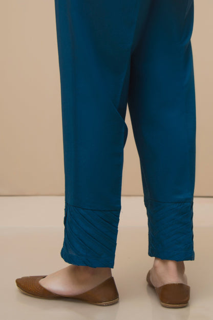 Embellished Cambric Cigarette Pants  - Teal