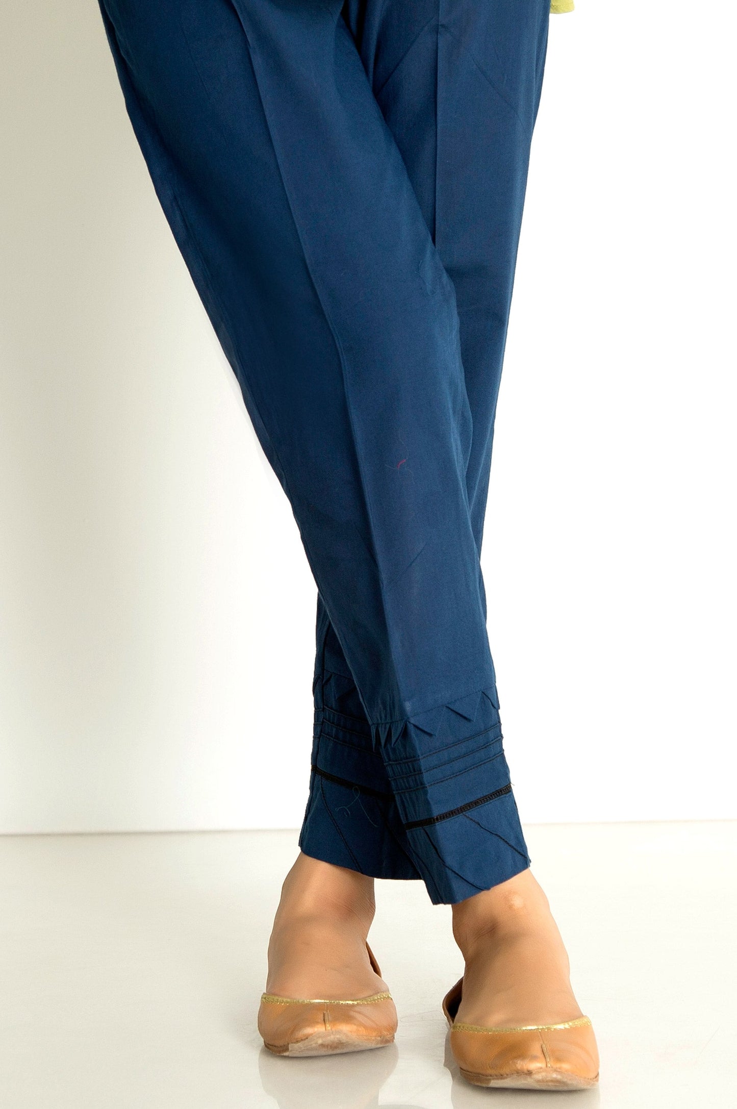 Embellished Cigarette Pants  - Navy Blue