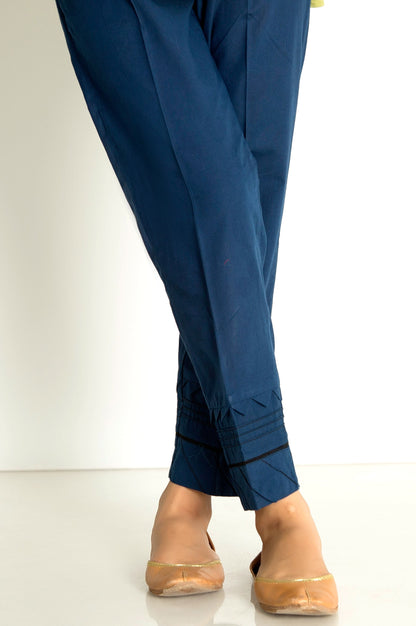 Embellished Cigarette Pants  - Navy Blue