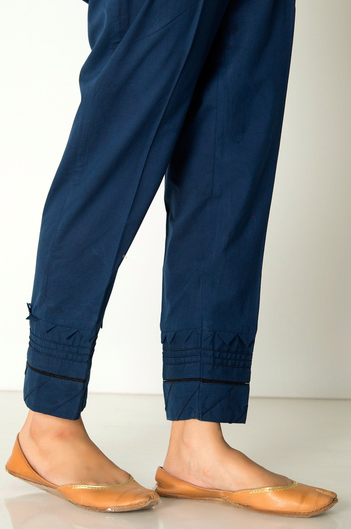 Embellished Cigarette Pants  - Navy Blue