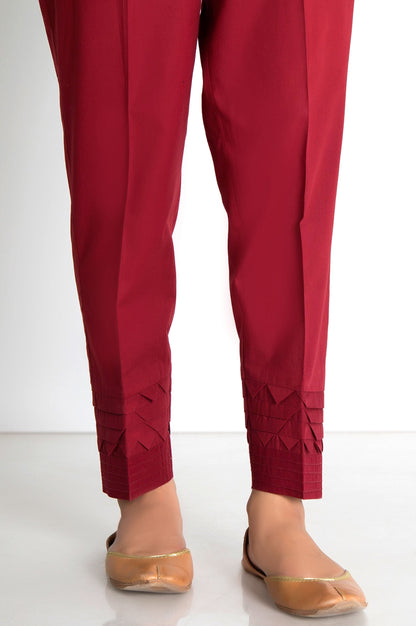Stylized Cigarette Pants  - Deep Red