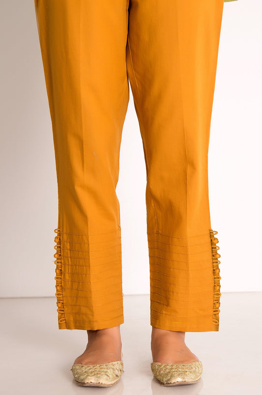 Embellished Cigarette Pants  - Mustard