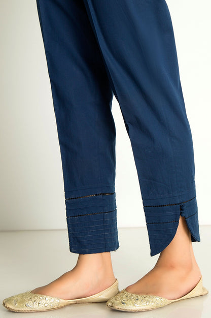 Embellished Cambric Cigarette Pants  - Marine