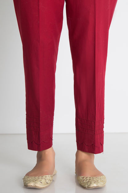 Color Bottom Cigarette Pants  - Red