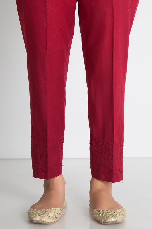 Color Bottom Cigarette Pants  - Red
