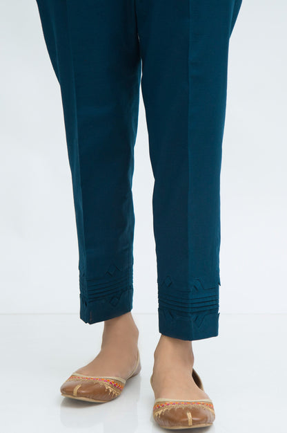 Stylized khaddar Straight Pants  - Loyal Blue