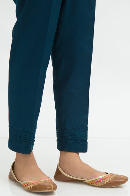 Stylized khaddar Straight Pants  - Loyal Blue