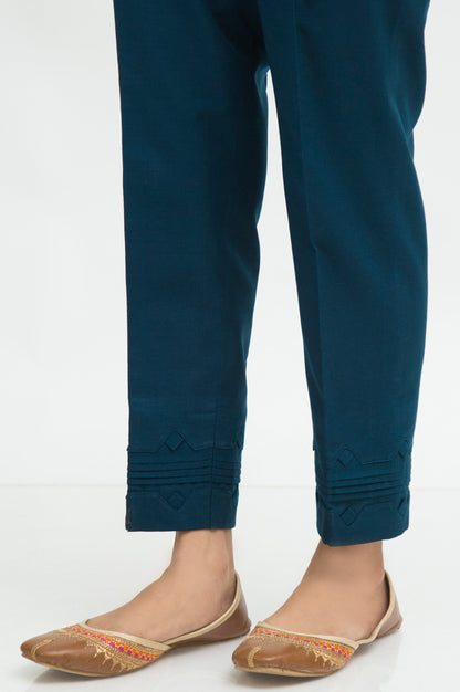 Stylized khaddar Straight Pants  - Loyal Blue