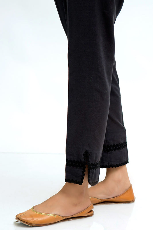 Embellished Khaddar Cigarette Pant - Grey